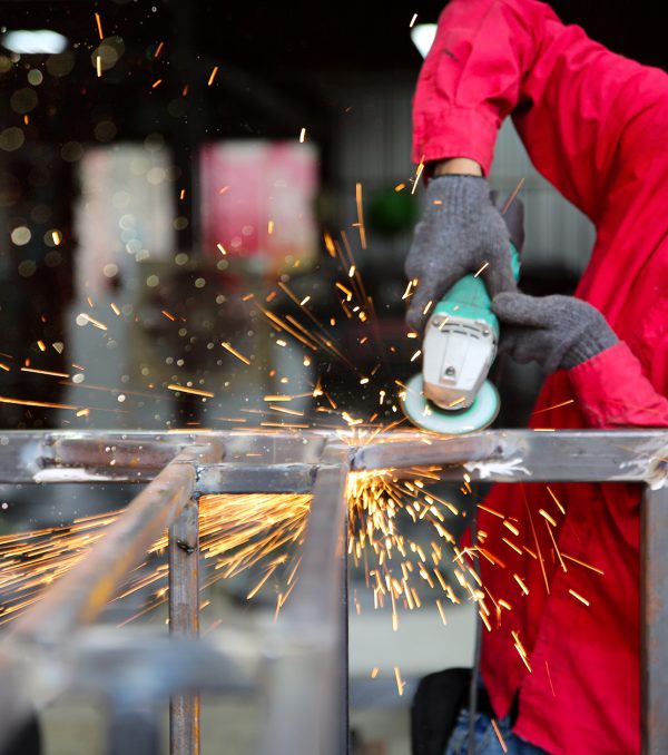 worker Metal shop welding girding in progress